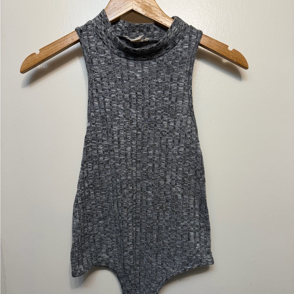 Poetry Gray Sleeveless Bodysuit